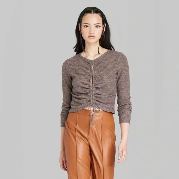 Wild Fable Lace-Up Knit Top - Picture 1 of 7